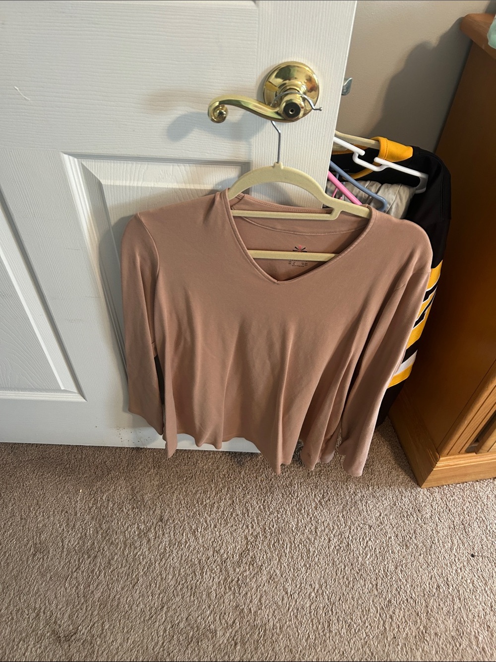 Isaac Mizrahi Long Sleeve V-Neck Top in Mauve